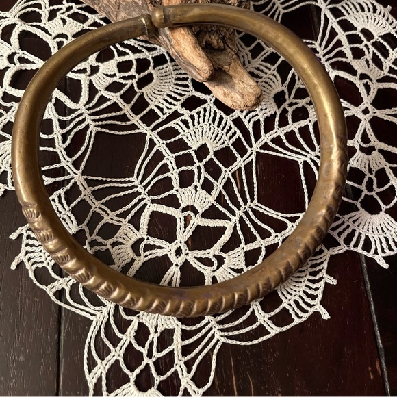 Spiral Flexible Tribal Brass Choker, Ethnic Brass Choker Necklace, Brass Choker - Picture 2 of 6